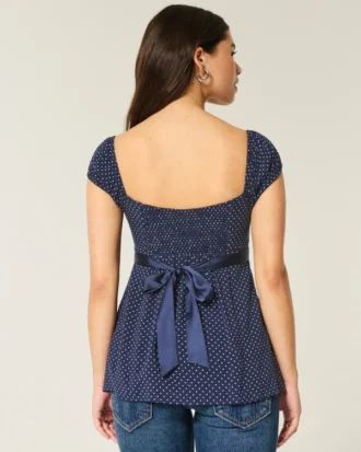Easy satijnen babydolltop met strik