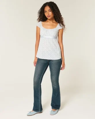 Easy satijnen babydolltop met strik