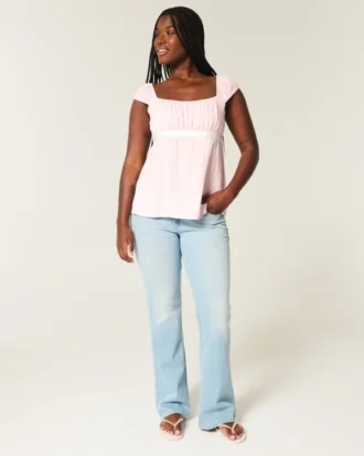 Easy satijnen babydolltop met strik