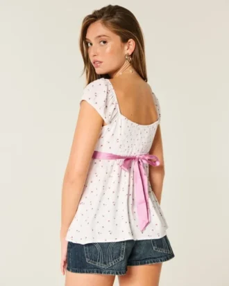 Easy satijnen babydolltop met strik
