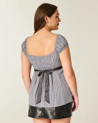 Easy satijnen babydolltop met strik
