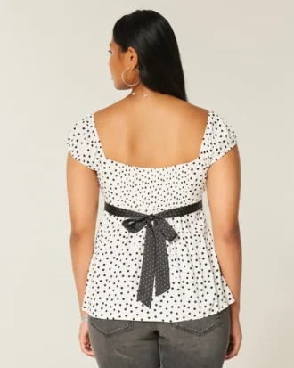 Easy satijnen babydolltop met strik