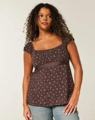 Easy satijnen babydolltop met strik
