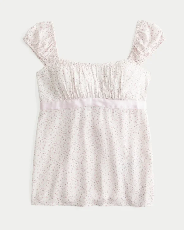 Easy satijnen babydolltop met strik Easy satijnen babydolltop met strik