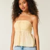 Easy Strapless Crochet Mix Babydoll Top Easy Strapless Crochet Mix Babydoll Top