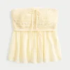 Easy Strapless Crochet Mix Babydoll Top Easy Strapless Crochet Mix Babydoll Top