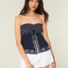 Easy Strapless Embroidered Babydoll Top