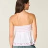 Easy Strapless Embroidered Babydoll Top