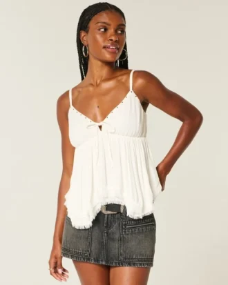 Easy Studded Babydoll Top