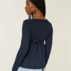 Easy Tie-Back Henley Babydoll Top