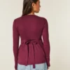 Easy Tie-Back Henley Babydoll Top
