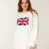 Easy Union Jack Graphic Crew Sweater Easy Union Jack Graphic Crew Sweater