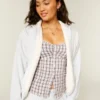 Faux fur gevoerde fleece vest zonder sluiting Faux fur gevoerde fleece vest zonder sluiting