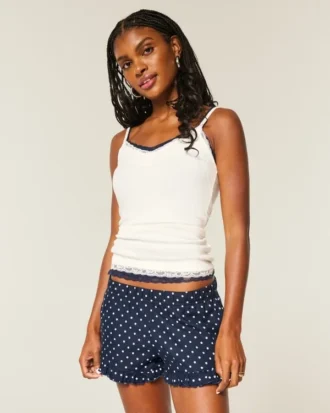 Flanellen short met ruches Flanellen short met ruches