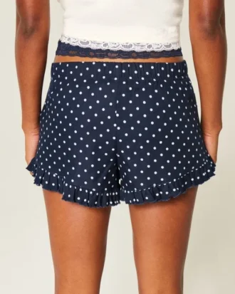 Flanellen short met ruches Flanellen short met ruches