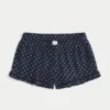 Flanellen short met ruches