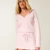 Fleece jurk met capuchon en lange mouwen Fleece jurk met capuchon en lange mouwen