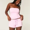 Fleece minishort met hartjesprint Fleece minishort met hartjesprint