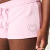 Fleece minishort met hartjesprint Fleece minishort met hartjesprint