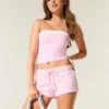 Fleece minishort met hartjesprint Fleece minishort met hartjesprint