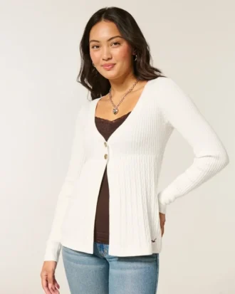 Flyaway babydoll-vest met lange mouwen