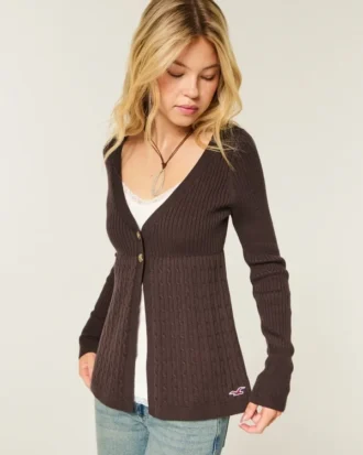 Flyaway babydoll-vest met lange mouwen
