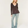 Flyaway babydoll-vest met lange mouwen Flyaway babydoll-vest met lange mouwen