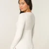 Flyaway babydoll-vest met lange mouwen Flyaway babydoll-vest met lange mouwen
