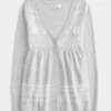 Flyaway babydoll-vest met lange mouwen Flyaway babydoll-vest met lange mouwen