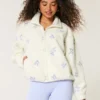Geborduurd sherpa fleece jack