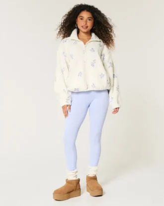 Geborduurd sherpa fleece jack