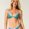Geborduurde bikini-top met beugels en diepe halslijn Geborduurde bikini-top met beugels en diepe halslijn