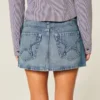 Geborduurde sterrenzakjes Denim minirok Geborduurde sterrenzakjes Denim minirok