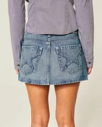 Geborduurde sterrenzakjes Denim minirok