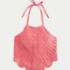 Gehaakte tanktop met hoge hals en open rug Gehaakte tanktop met hoge hals en open rug