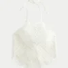 Gehaakte tanktop met hoge hals en open rug Gehaakte tanktop met hoge hals en open rug