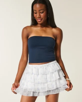 Gelaagde chiffon minirok