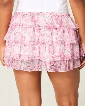 Gelaagde chiffon minirok