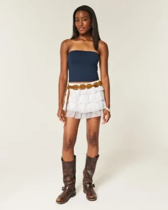Gelaagde chiffon minirok