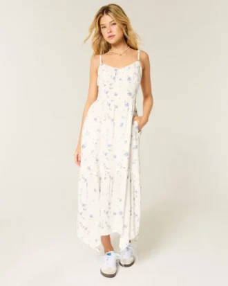 Gelaagde maxi-jurk