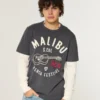 Gelaagde T-shirt met lange mouwen en logo-afbeelding Gelaagde T-shirt met lange mouwen en logo-afbeelding