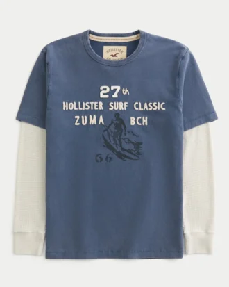 Gelaagde T-shirt met lange mouwen en surf-logo