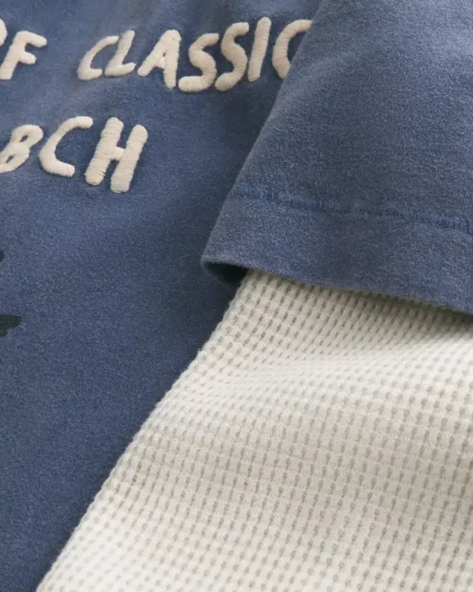 Gelaagde T-shirt met lange mouwen en surf-logo