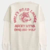 Gelaagde T-shirt met lange mouwen en wolfskop-print