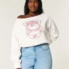 Gemakkelijk off-shoulder Indiana University grafisch sweatshirt Gemakkelijk off-shoulder Indiana University grafisch sweatshirt