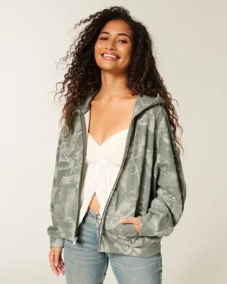Gemakkelijkste camouflagehoodie met ritssluiting
