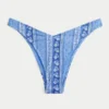 Geribbelde bikinibroek met hoge beenuitsnijding