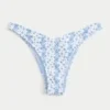 Geribbelde bikinibroek met hoge beenuitsnijding en V-taille