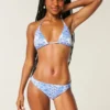 Geribbelde bikinibroek met lage taille