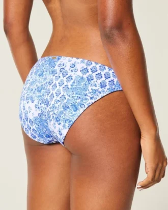 Geribbelde bikinibroek met lage taille